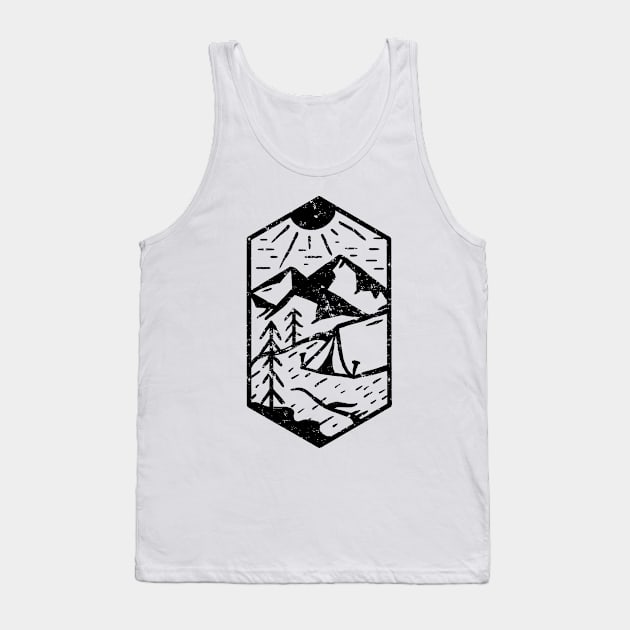 Retro Campground Tank Top by VEKTORKITA